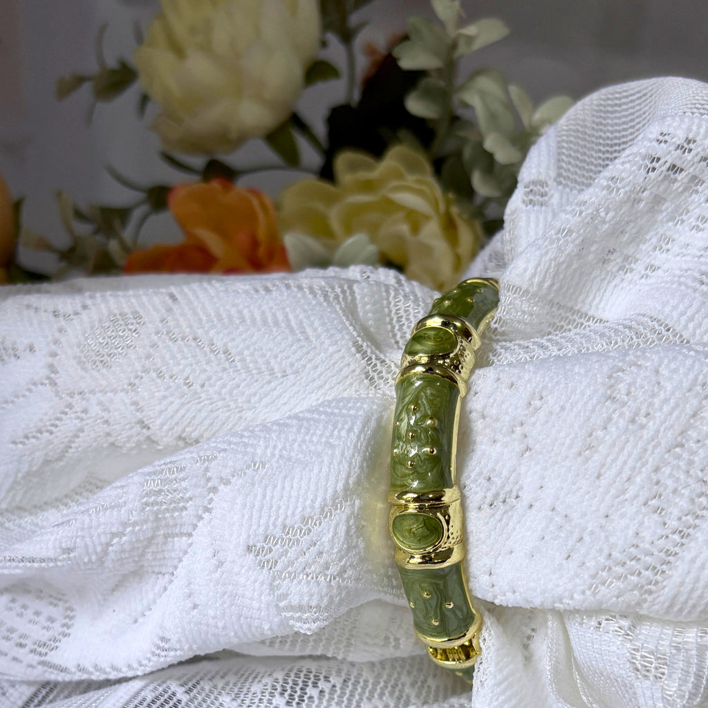 KARLA Minakari Vintage Style thik Enamel Bangle Bracelet, Hinged Design
