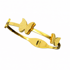 Women's Bangle Bracelet, Gold-Plated 3 Butterfly Bracelet Glitter Finish
