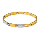 Men's Two-Tone Link Bracelet, Gold and Silver