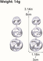 Gold-Plated Triple Knot Drop Earrings