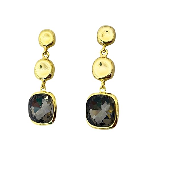 Drop Earrings with  crystal, Triple-Tier Design