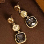 Drop Earrings with  crystal, Triple-Tier Design
