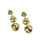 Gold-Plated Triple Knot Drop Earrings