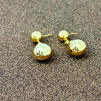 Teardrop Dangle Earrings, Ball Stud Design