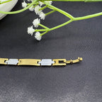 Men's Two-Tone Link Bracelet, Gold and Silver