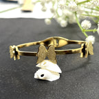 Women's Bangle Bracelet, Gold-Plated 3 Butterfly Bracelet Glitter Finish