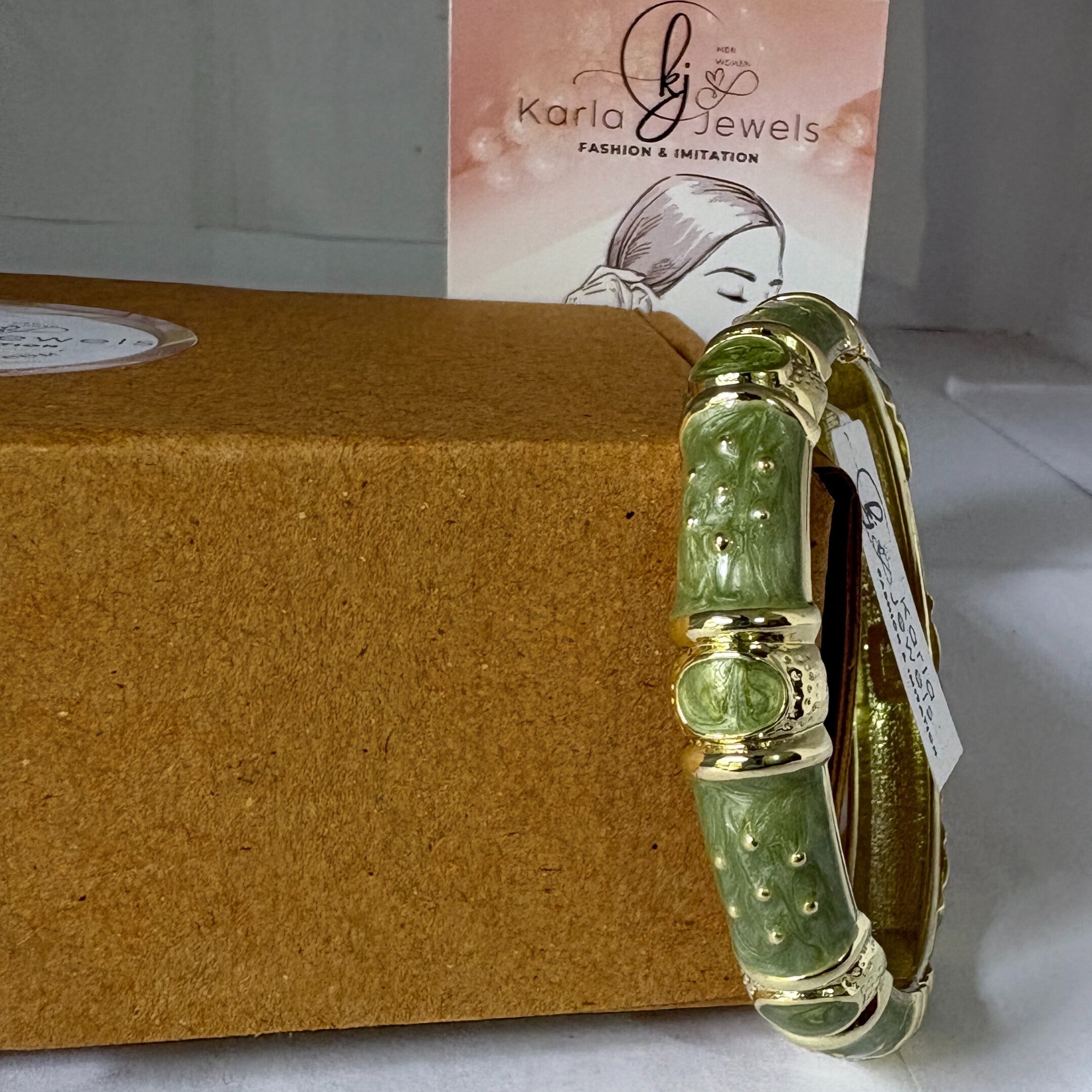 KARLA Minakari Vintage Style thik Enamel Bangle Bracelet, Hinged Design
